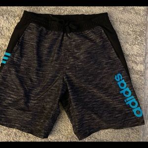 adidas Black and Blue Swim Trunks